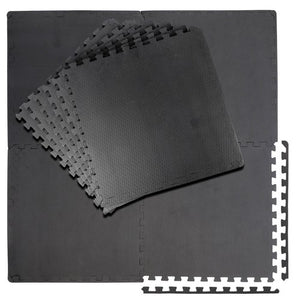 Segawe 6 Pieces Puzzle Exercise Floor Mats 24''¡Á24'' Workout Gym Equipment Mat Black
