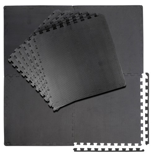 Segawe 6 Pieces Puzzle Exercise Floor Mats 24''¡Á24'' Workout Gym Equipment Mat Black