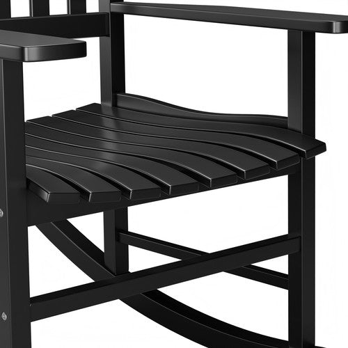 Segawe Outdoor Rocking Chair High Back Porch Rocker Chair for Lawn Garden Indoor Black