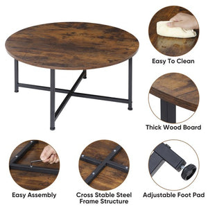 Segawe Round Coffee Table Dining Table Modern Leisure Tea Table Office Indoor
