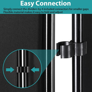 Segawe 3 Panel Room Divider 6 FT Tall Folding Privacy Screens Partition Separator Black