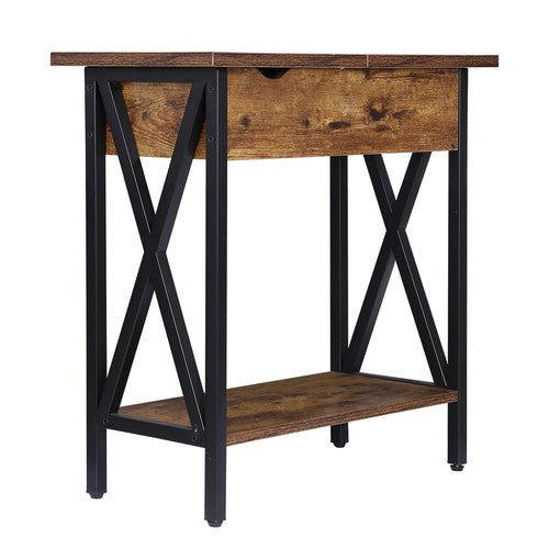 Segawe 24'' Side Table with USB Ports and Outlets X-Design Narrow Sofa Side Table Home