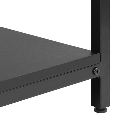 Segawe Black Coffee Table for Living Room Rectangle 2-Tier Coffee Tables with Storage