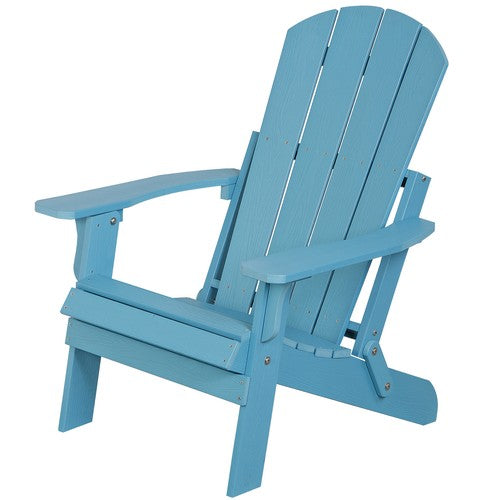 Segawe Folding Adirondack Chair Poly Patio Chair Fire Pit Chair Weather Resistant Blue