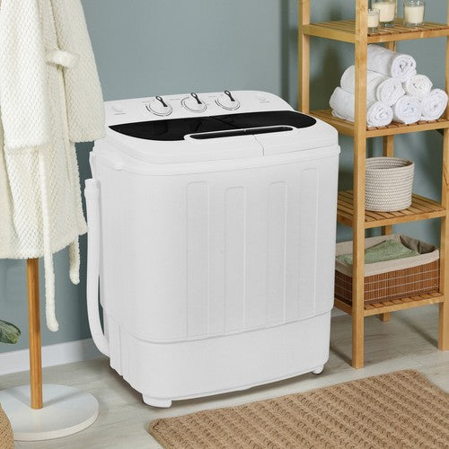 Segawe Compact Mini Twin Tub Washing Machine Portable 13lbs Laundry Washer and Dryer