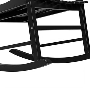 Segawe Outdoor Rocking Chair High Back Porch Rocker Chair for Lawn Garden Indoor Black