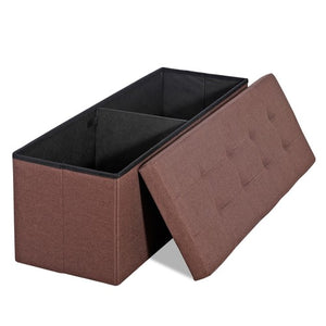 Segawe 43" Large Storage Bench,Folding Footrest Stool Toy Chest for Living Room Brown
