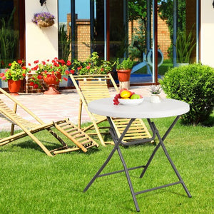 Segawe 32" Round High Top Folding Camping Table Portable Outdoor Party Patio Cocktail