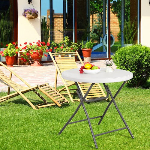 Segawe 32" Round High Top Folding Camping Table Portable Outdoor Party Patio Cocktail