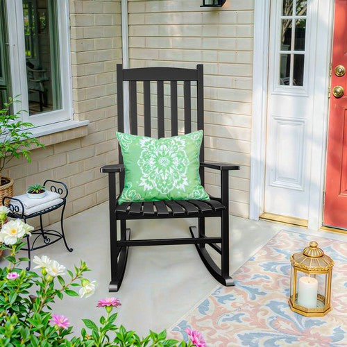 Segawe 2PCS Outdoor Rocking Chair High Back Porch Rocker Chair All Weather Resistant