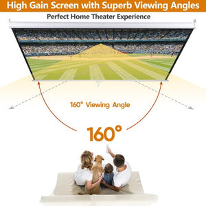 Segawe 72" Roll Down Pull Down Projection Projector Screen 4:3 HD Movie Theater Home