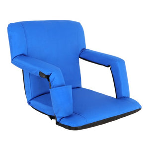 Segawe Wide Stadium Seat for Bleachers Reclining Stadium Chair Seat w/Back Cushion Blue