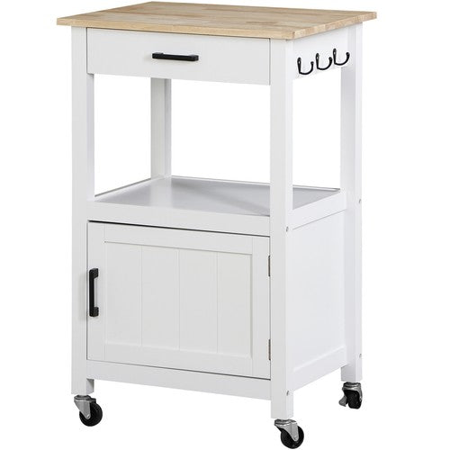 Segawe Rolling Kitchen Island Cart on Swivel Wheels Kitchen Storage Cabinet w/ 3 Hooks