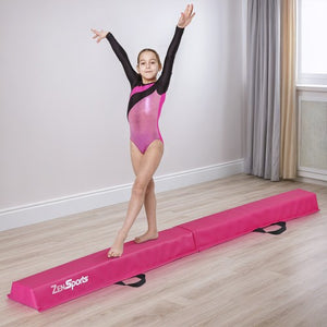 Segawe 6' Pink Balance Beam Extra Firm Vinyl Folding Gymnastics Beam W/ Handle For Home