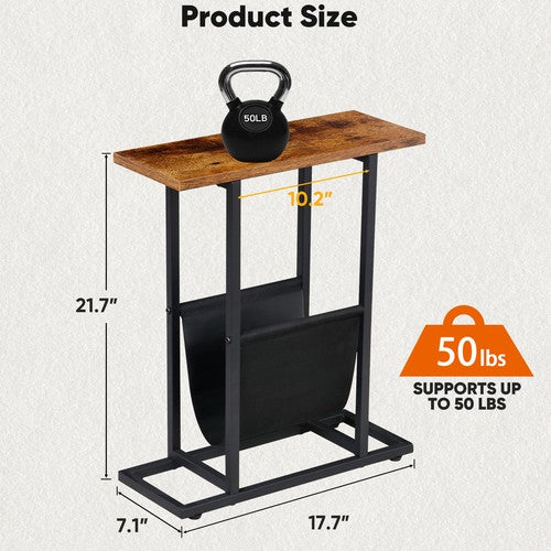 Segawe Small Side Table for Small Spaces Narrow End Table Bedside Table Living Room
