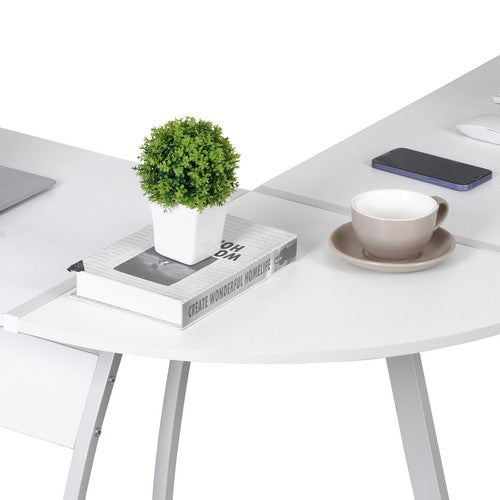 Segawe 58" Computer Gaming Laptop Table L Shaped Desk Workstation Office Desk White