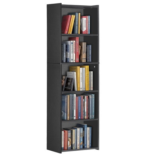 Segawe 5-Tier BookShelf with Open Storage Shelf Storage Rack for Bedroom Display Black