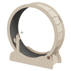Segawe 43" Natural Wood Cat Wheel Exerciser for Indoor Cats Safety Cat Treadmill Large
