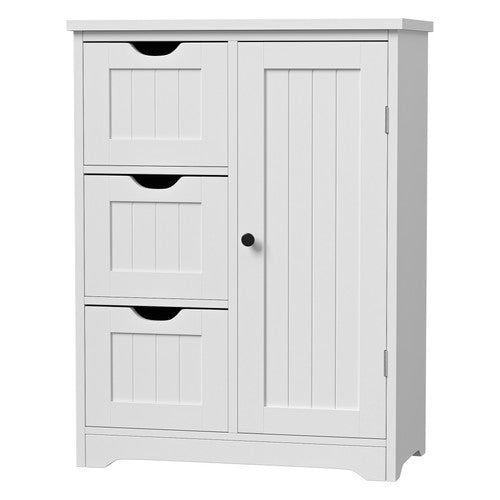 Segawe Wooden Floor Cabinet Side Storage Organizer Bathroom Furniture Home w/3 Drawers