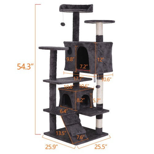 Segawe 55" STURDY Cat Tree Tower Activity Center Large Playing House Condo For Rest