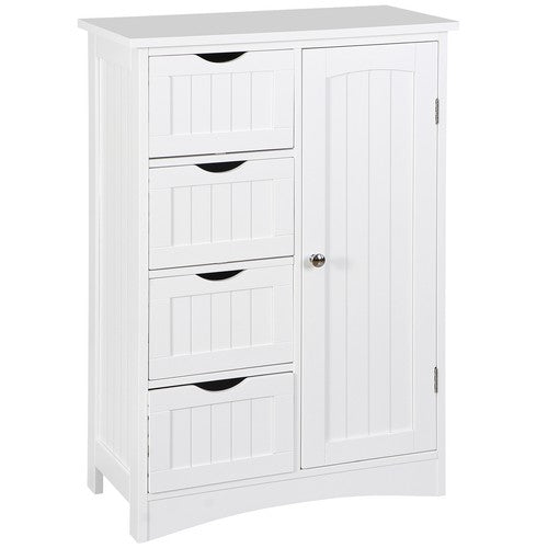 Segawe Wooden Floor Cabinet Side Storage Organizer Bathroom Furniture Home w/4 Drawers