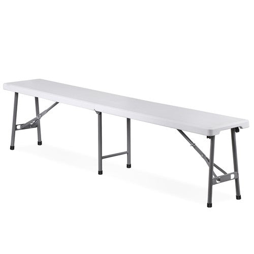 Segawe 6FT Plastic Folding Bench Portable Bench Indoor Outdoor for Picnic Camping White
