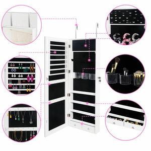 Segawe 4.5" Depth Jewelry Cabinet Armoire Organizer w/Lockable Door Jewelry Box