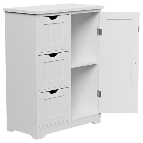 Segawe Wooden Floor Cabinet Side Storage Organizer Bathroom Furniture Home w/3 Drawers