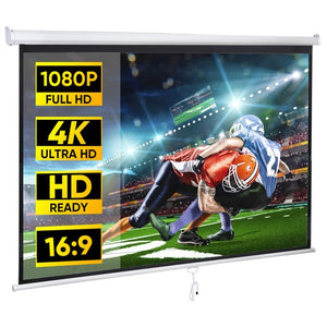 Segawe 80'' Portable Projector Screen 16:9 4K HD Projection Screen Pull Down for Home