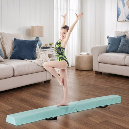 Segawe 6' Green Balance Beam Extra Firm Vinyl Folding Gymnastics Beam W Handle For Home