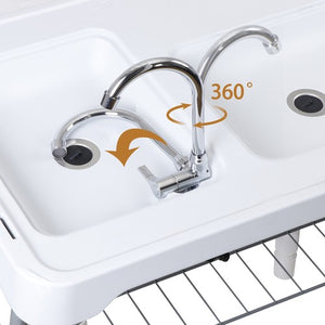 Segawe Fish Cleaning Table with Sink 42.6" Width Portable Folding Camping Table Patio
