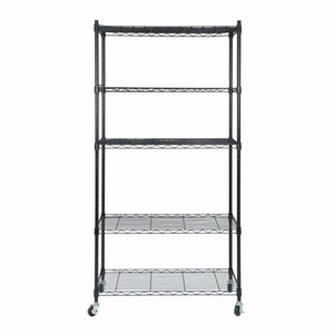 Segawe 5-Tier Shelves Wire Unit Rack Large Space Storage Rolling with 4 Wheel Casters