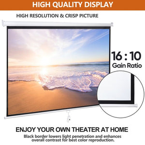 Segawe 100'' Projector Screen 16:10 4K HD Projector Movies Screen for Home Theater