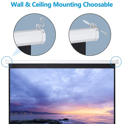 Segawe 80'' Portable Projector Screen 16:9 4K HD Projection Screen Pull Down for Home