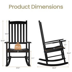 Segawe 2PCS Outdoor Rocking Chair High Back Porch Rocker Chair All Weather Resistant