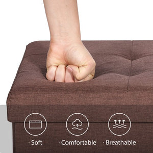 Segawe 43" Large Storage Bench,Folding Footrest Stool Toy Chest for Living Room Brown