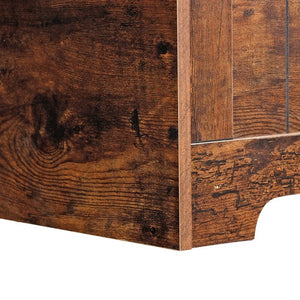 Segawe Chest Storage Trunk Wood Bedroom Large Box Blanket Books Shoes Toys Rust Brown
