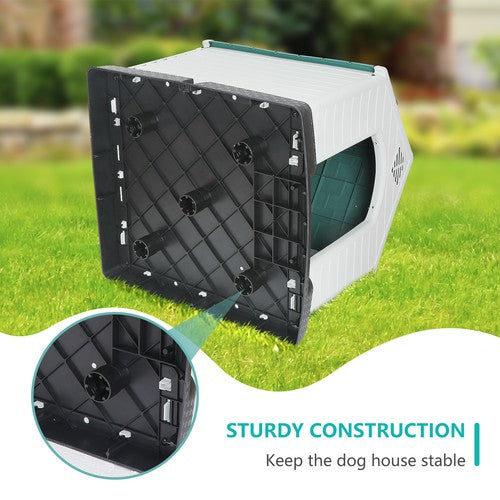 Segawe Indoor Outdoor Dog House Pet Shelter Green Waterproof Up to 100LB Dog w/Air Vent