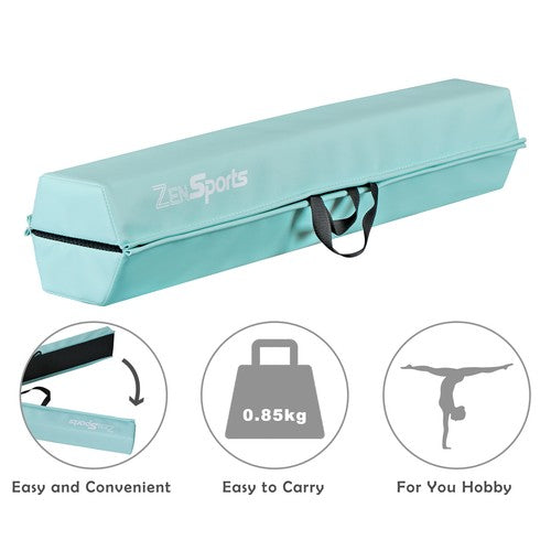 Segawe 6' Green Balance Beam Extra Firm Vinyl Folding Gymnastics Beam W Handle For Home