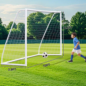 Segawe Soccer Net 10 x 6.5FT Soccer Goal for Backyard PVC Frame for Kids with Carry Bag