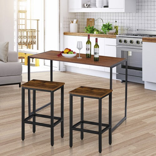 Segawe Set of 2 Bar Stools Bar Chairs Kitchen Breakfast With Footrest Industrial Indoor