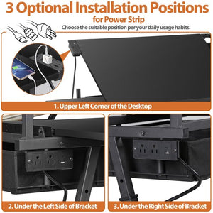 Segawe Drafting Desk Drawing Table Adjustable w/ Stool Arts & Charging Station Black
