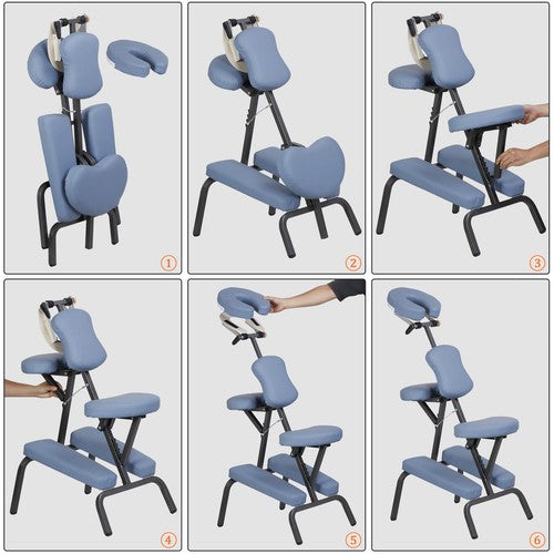 Segawe Adjustable Massage Chair PU Leather Pad Compact Travel Tattoo Spa Salon Chair