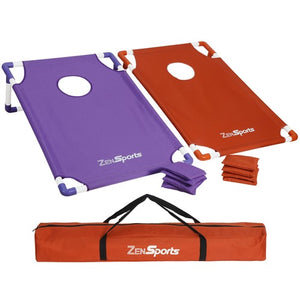Segawe Collapsible Portable CornHole Toss Game Set With 8 Cornhole Bean Bags (3 x 2FT)