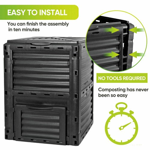 Segawe 80 Gallon Garden Composter Bin Outdoor Fast Creation of Fertile Soil Compost Bin