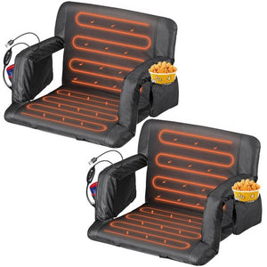 Segawe 2PCS Fold Heated Stadium Seats for Bleachers with Back Support and Wide Cushion