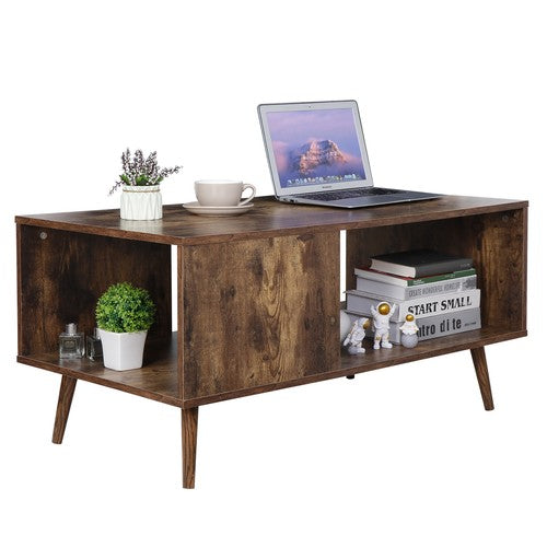 Segawe Durable Coffee Table End Storage Stand Living Room with Open Storage Shelf