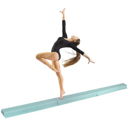 Segawe 9ft Teal Extra Firm Vinyl Balance Beam Folding Gymnastics Beam Tumbling Home