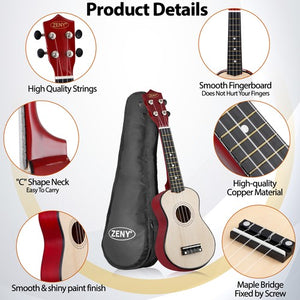 Segawe Ukulele for Beginners 21 Inch Hawaiian Wood Ukelele Kit for Kids Adult Student