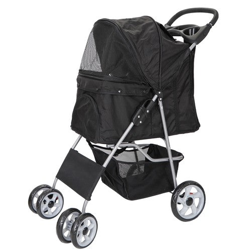 Segawe Pet Dog Stroller Travel Carriage 4 Wheels w/Foldable Carrier Cart & Cup Holder